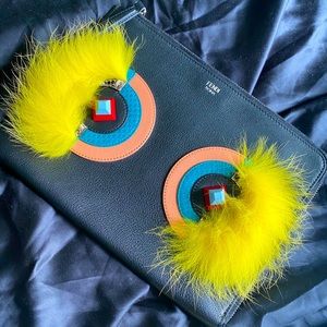 Fendi Monster Clutch Leather with Fur
